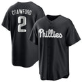 Johmsee P.Phillies #2 Justin Crawford Player Black Alt Fashion Home Game Stitched Jerseys