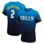 Johmsee P.Phillies #2 Justin Crawford Player Blue City Connect Home Limited Elite Stitched Jerseys