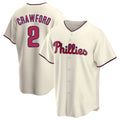 Johmsee P.Phillies #2 Justin Crawford Player Cream Game Stitched Jerseys