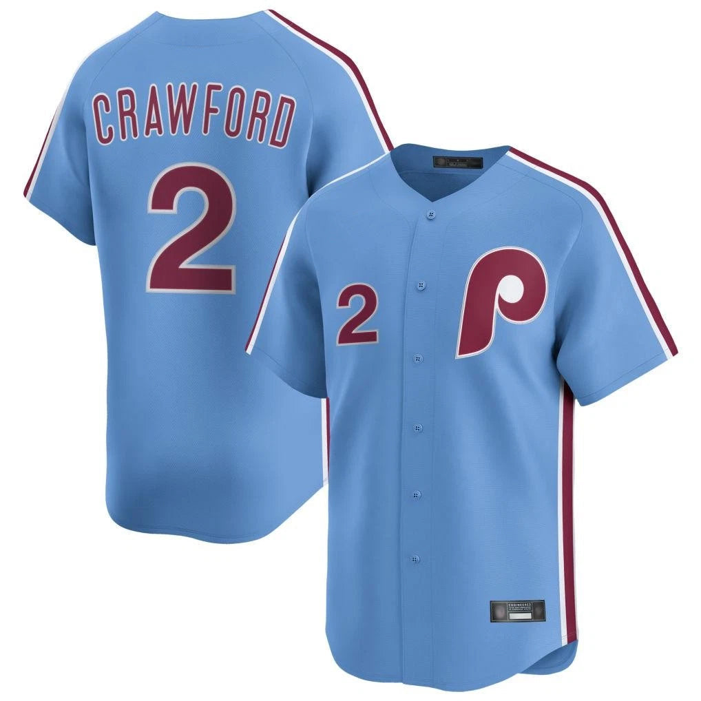 Johmsee P.Phillies #2 Justin Crawford Player Light Blue Home Limited Stitched Jerseys