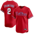Johmsee P.Phillies #2 Justin Crawford Player Red Home Limited Stitched Jerseys