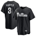 Johmsee P.Phillies #3 Bryce Harper Player Black Alt Fashion Home Game Stitched Jerseys