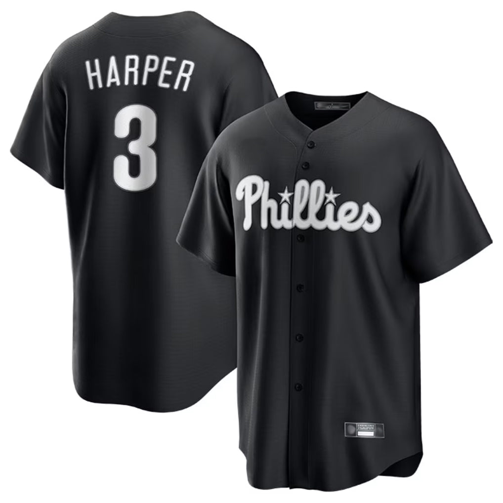Johmsee P.Phillies #3 Bryce Harper Player Black Alt Fashion Home Game Stitched Jerseys
