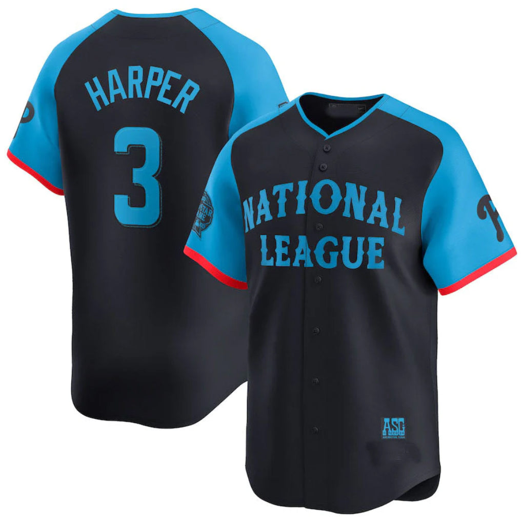 Johmsee P.Phillies #3 Bryce Harper Player Navy National League All-Star Limited Game Stitched Jerseys