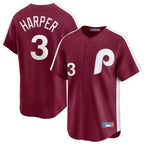 Johmsee P.Phillies #3 Bryce Harper Player Red Cooperstown Collection Limited Home Stitched Jerseys