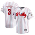Johmsee P.Phillies #3 Bryce Harper Player White Pinstripe Phillies & Eagles Vapor Premier Limited Stitched Jerseys