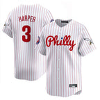 Johmsee P.Phillies #3 Bryce Harper Player White Pinstripe Phillies & Eagles Vapor Premier Limited Stitched Jerseys