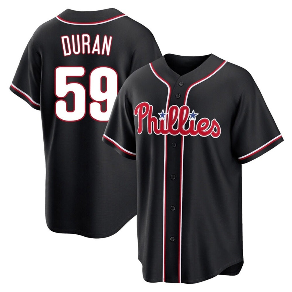 Johmsee P.Phillies #59 Jhoan Duran Player Black Fashion Out Home Game Stitched Jerseys