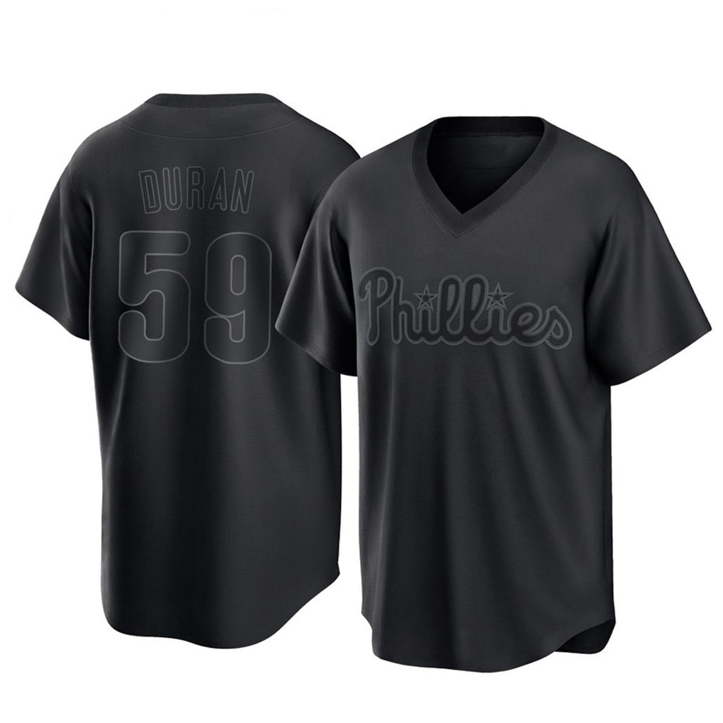 Johmsee P.Phillies #59 Jhoan Duran Player Black Pitch Fashion Limited T-shirt Stitched Jerseys