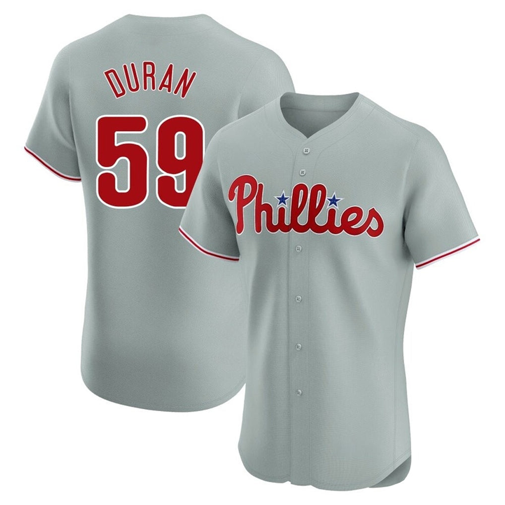 Johmsee P.Phillies #59 Jhoan Duran Player Gray Home Limited Elite Stitched Jerseys