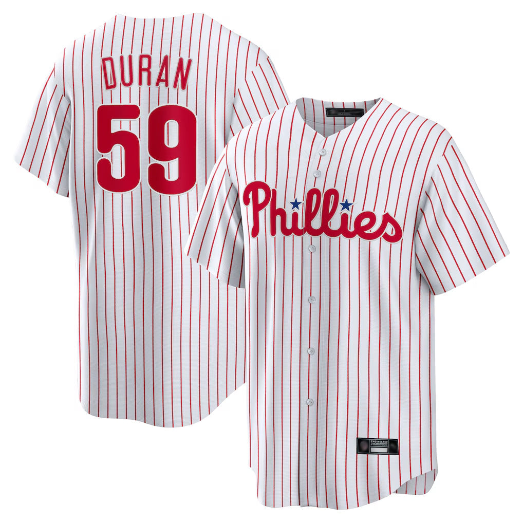 Johmsee P.Phillies #59 Jhoan Duran Player White Home Game Stitched Jerseys