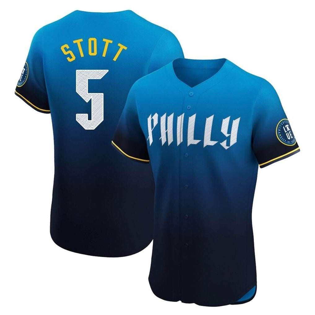 Johmsee P.Phillies #5 Bryson Stott Player Blue City Connect Home Limited Elite Stitched Jerseys