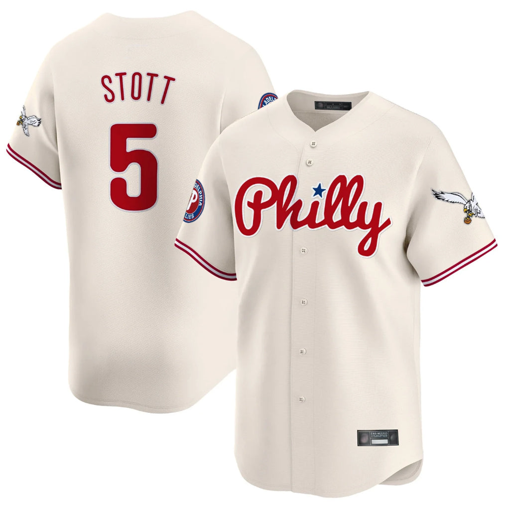 Johmsee P.Phillies #5 Bryson Stott Player Cream Phillies & Eagles Vapor Premier Limited Stitched Jerseys