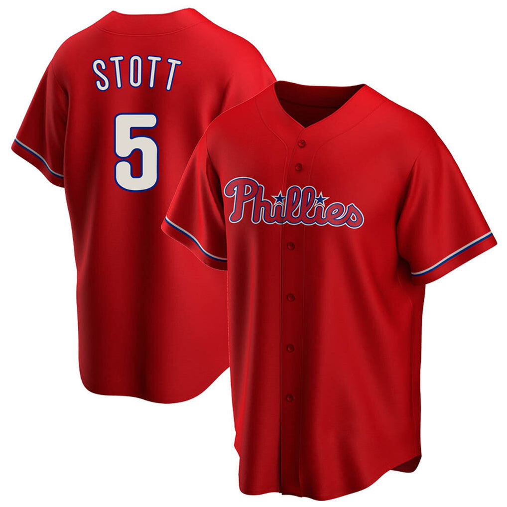 Johmsee P.Phillies #5 Bryson Stott Player Red Home Game Stitched Jerseys