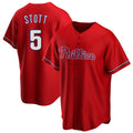 Johmsee P.Phillies #5 Bryson Stott Player Red Home Game Stitched Jerseys