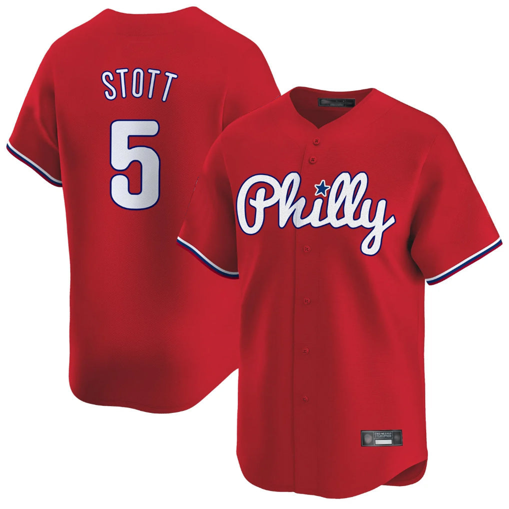 Johmsee P.Phillies #5 Bryson Stott Player Red Home Limited Stitched Jerseys
