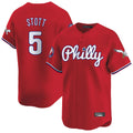Johmsee P.Phillies #5 Bryson Stott Player Red Phillies & Eagles Vapor Premier Limited Stitched Jerseys