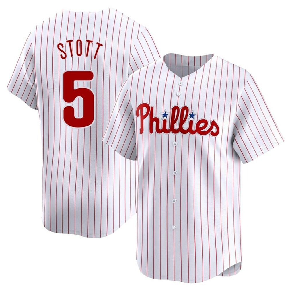 Johmsee P.Phillies #5 Bryson Stott Player White Home Limited Stitched Jerseys