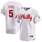 Johmsee P.Phillies #5 Bryson Stott Player White Pinstripe Phillies & Eagles Vapor Premier Limited Stitched Jerseys