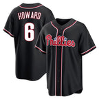 Johmsee P.Phillies #6 Ryan Howard Player Black Fashion Out Home Game Stitched Jerseys