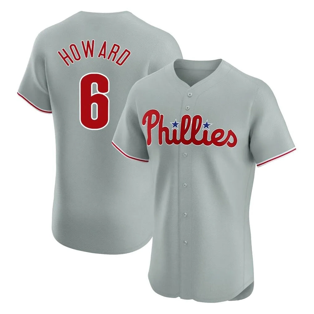 Johmsee P.Phillies #6 Ryan Howard Player Gray Home Limited Elite Stitched Jerseys