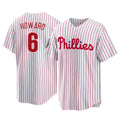 Johmsee P.Phillies #6 Ryan Howard Player White Home Game Stitched Jerseys
