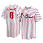 Johmsee P.Phillies #6 Ryan Howard Player White Home Game Stitched Jerseys