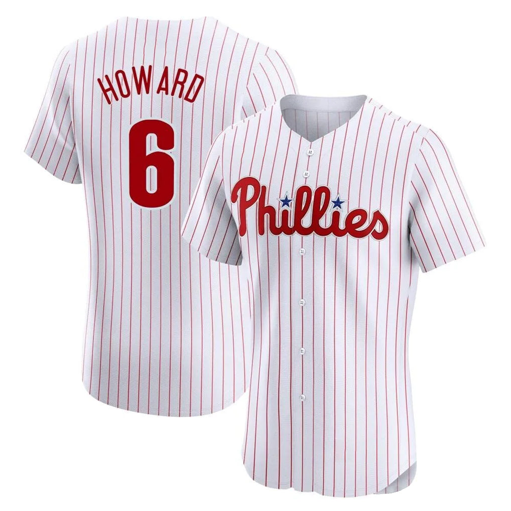 Johmsee P.Phillies #6 Ryan Howard Player White Home Limited Elite Stitched Jerseys