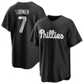 Johmsee P.Phillies #7 Trea Turner Player Black Alt Fashion Home Game Stitched Jerseys