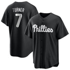 Johmsee P.Phillies #7 Trea Turner Player Black Alt Fashion Home Game Stitched Jerseys