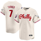 Johmsee P.Phillies #7 Trea Turner Player Cream Phillies & Eagles Vapor Premier Limited Stitched Jerseys