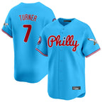 Johmsee P.Phillies #7 Trea Turner Player Light Blue Phillies & Eagles Vapor Premier Limited Stitched Jerseys