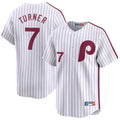 Johmsee P.Phillies #7 Trea Turner Player White Cooperstown Collection Limited Home Stitched Jerseys