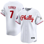 Johmsee P.Phillies #7 Trea Turner Player White Phillies & Eagles Vapor Premier Limited Stitched Jerseys