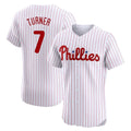 Johmsee P.Phillies #7 Trea Turner Player White Pinstripe Phillies & Eagles Vapor Premier Limited Elite Stitched Jerseys