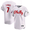 Johmsee P.Phillies #7 Trea Turner Player White Pinstripe Phillies & Eagles Vapor Premier Limited Stitched Jerseys
