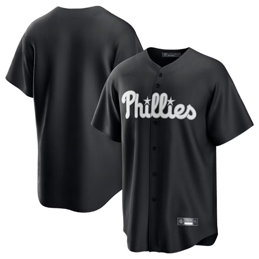 Johmsee P.Phillies Blank Player Black Fashion Out Home Game Stitched Jerseys