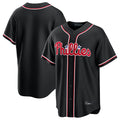 Johmsee P.Phillies Blank Player Black Fashion Out Home Game Stitched Jerseys