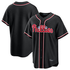 Johmsee P.Phillies Blank Player Black Fashion Out Home Game Stitched Jerseys