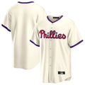 Johmsee P.Phillies Blank Player Cream Home Game Stitched Jerseys