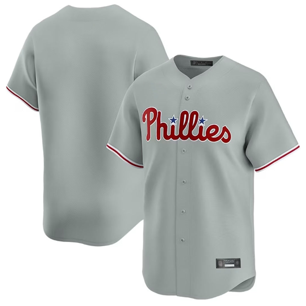 Johmsee P.Phillies Blank Player Gray Home Limited Stitched Jerseys