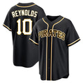 Johmsee P.Pirates #10 Bryan Reynolds Player Black Fashion Out Home Game Stitched Jerseys