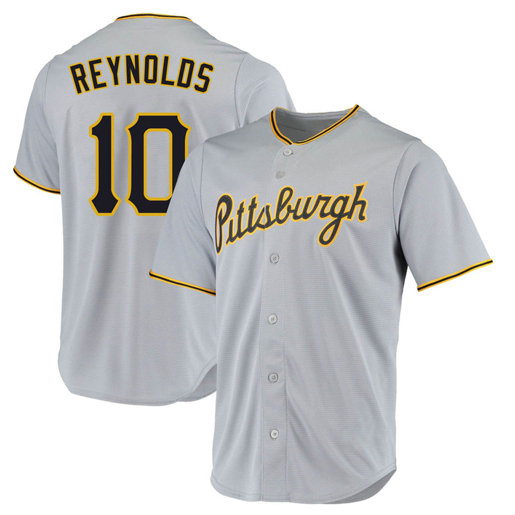 Johmsee P.Pirates #10 Bryan Reynolds Player Gray Road Home Game Stitched Jerseys