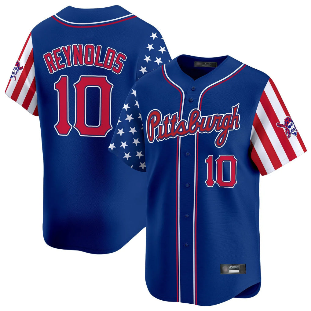 Johmsee P.Pirates #10 Bryan Reynolds Player Royal 2025 Independence Day Vapor Premier Limited Stitched Jerseys