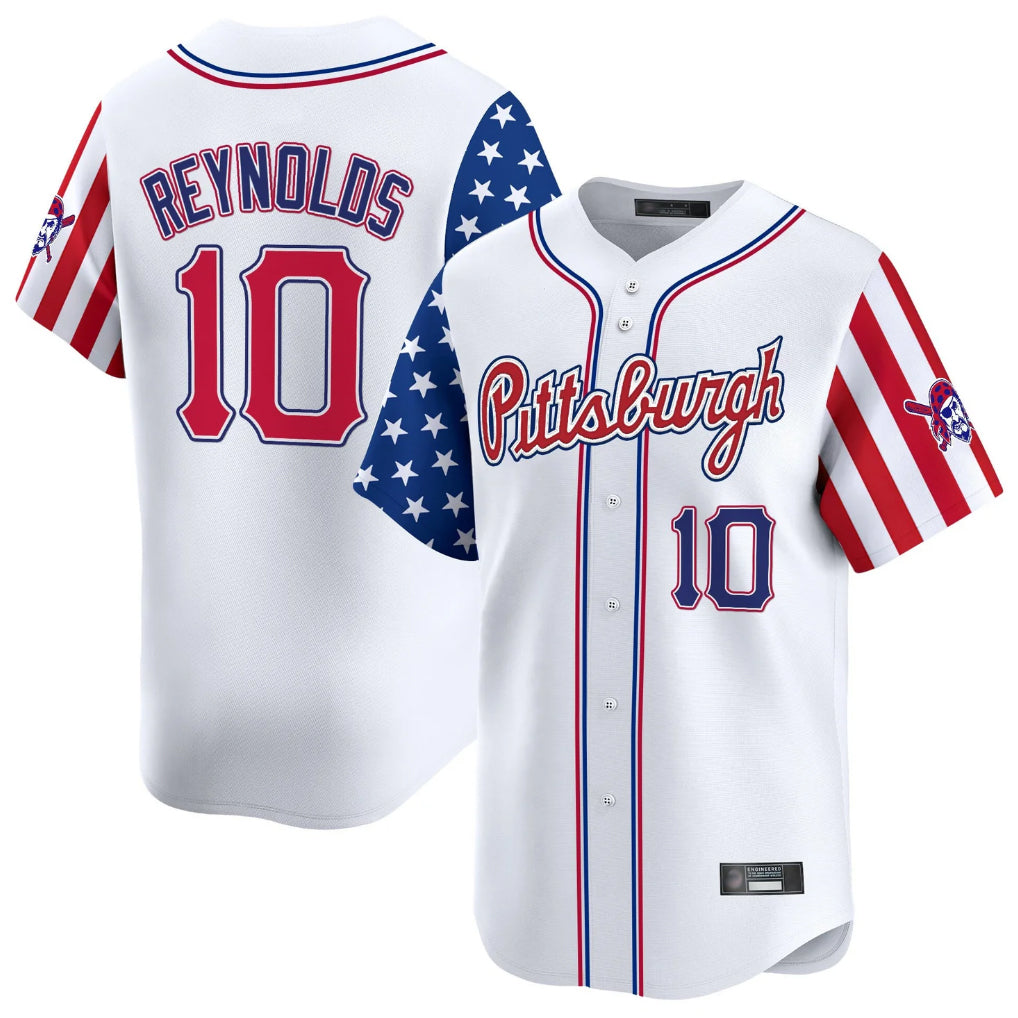Johmsee P.Pirates #10 Bryan Reynolds Player White 2025 Independence Day Vapor Premier Limited Stitched Jerseys