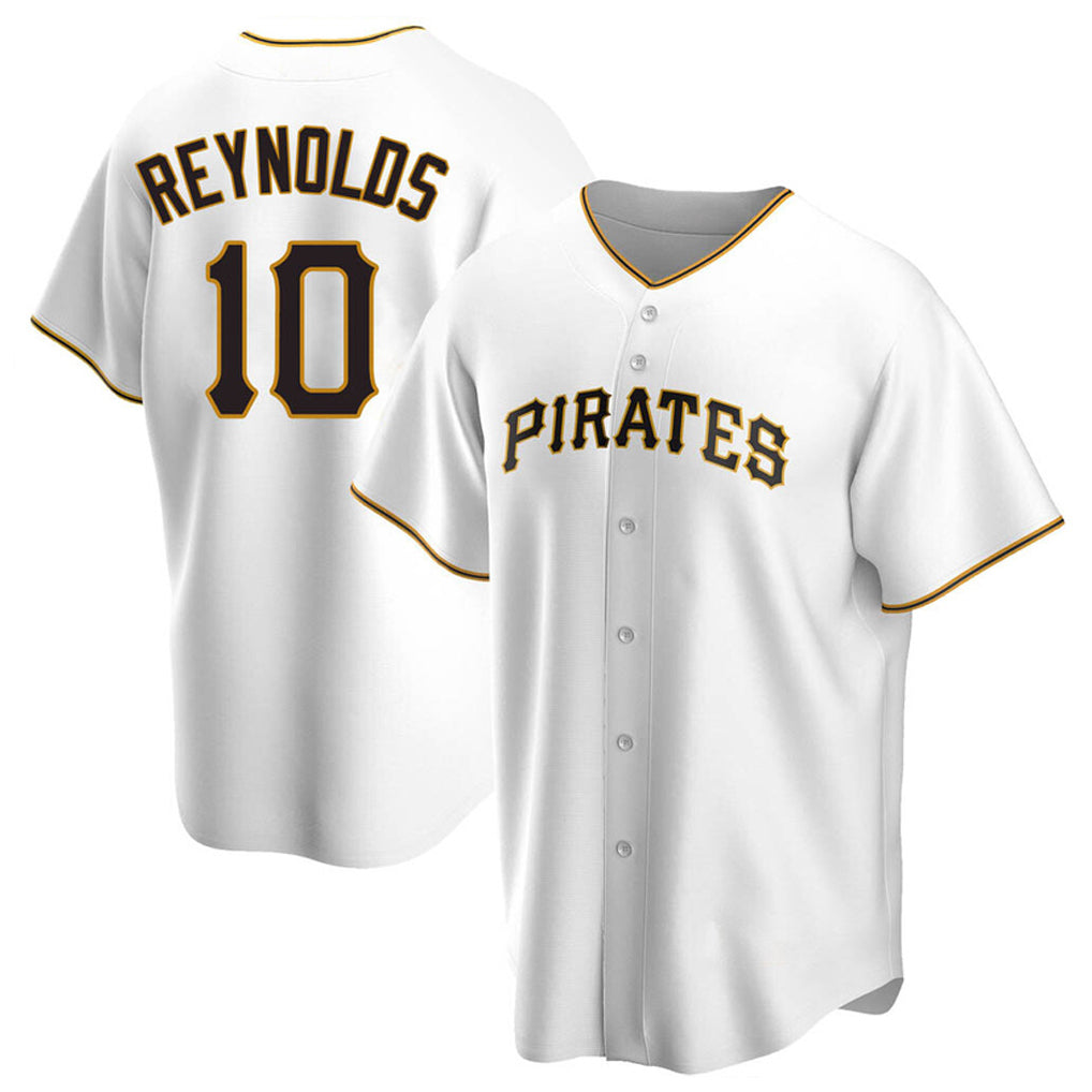 Johmsee P.Pirates #10 Bryan Reynolds Player White Home Game Stitched Jerseys