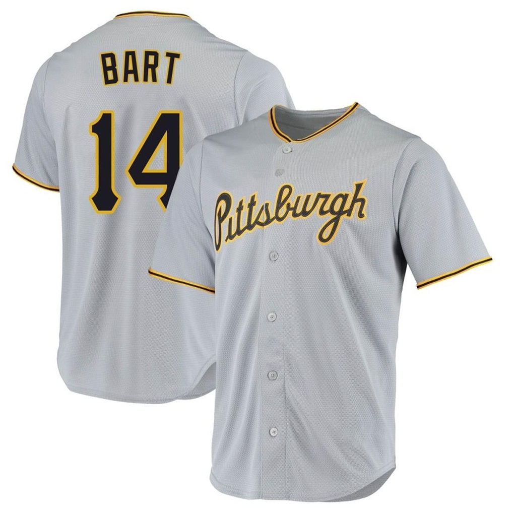 Johmsee P.Pirates #14 Joey Bart Player Gray Road Home Game Stitched Jerseys