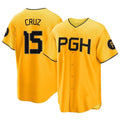 Johmsee P.Pirates #15 Oneil Cruz Player Gold City Connect Home Game Stitched Jerseys