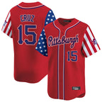 Johmsee P.Pirates #15 Oneil Cruz Player Red 2025 Independence Day Vapor Premier Limited Stitched Jerseys