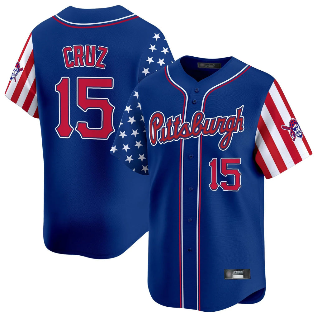 Johmsee P.Pirates #15 Oneil Cruz Player Royal 2025 Independence Day Vapor Premier Limited Stitched Jerseys